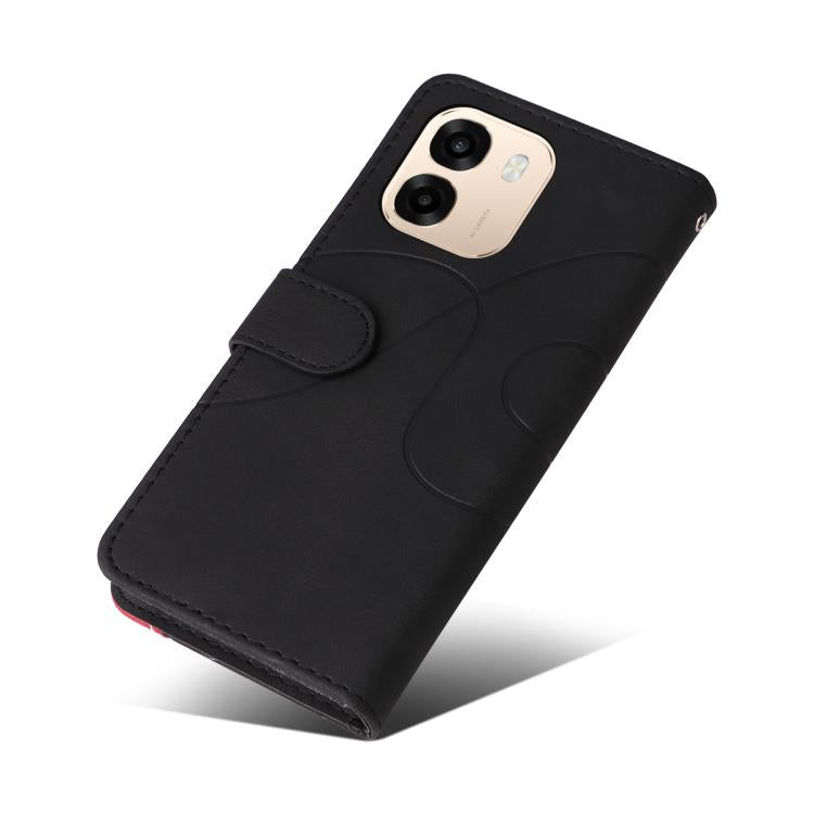 For OPPO A6X 5G / A6 5G Dual-color Splicing Flip Leather Phone Case