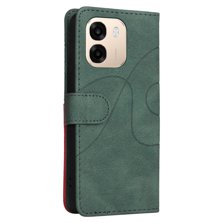 For OPPO A6X 5G / A6 5G Dual-color Splicing Flip Leather Phone Case