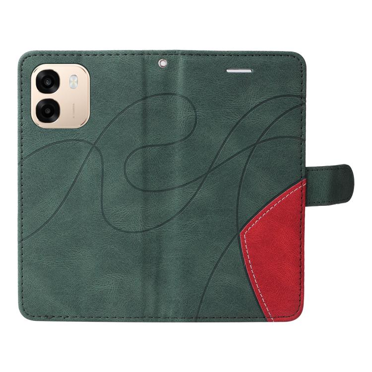 For OPPO A6X 5G / A6 5G Dual-color Splicing Flip Leather Phone Case