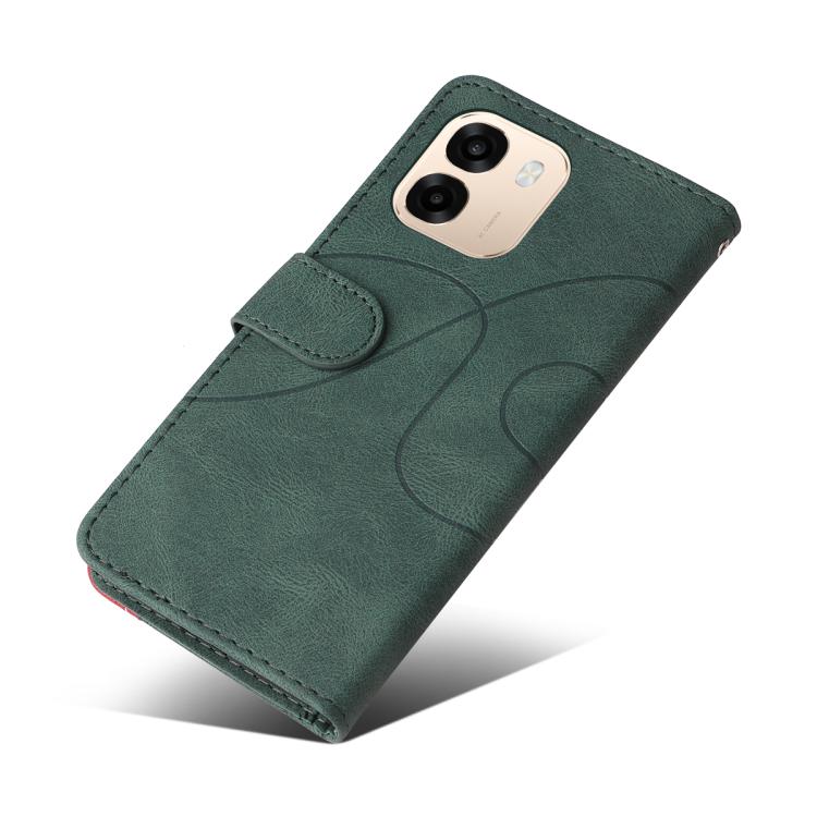 For OPPO A6X 5G / A6 5G Dual-color Splicing Flip Leather Phone Case