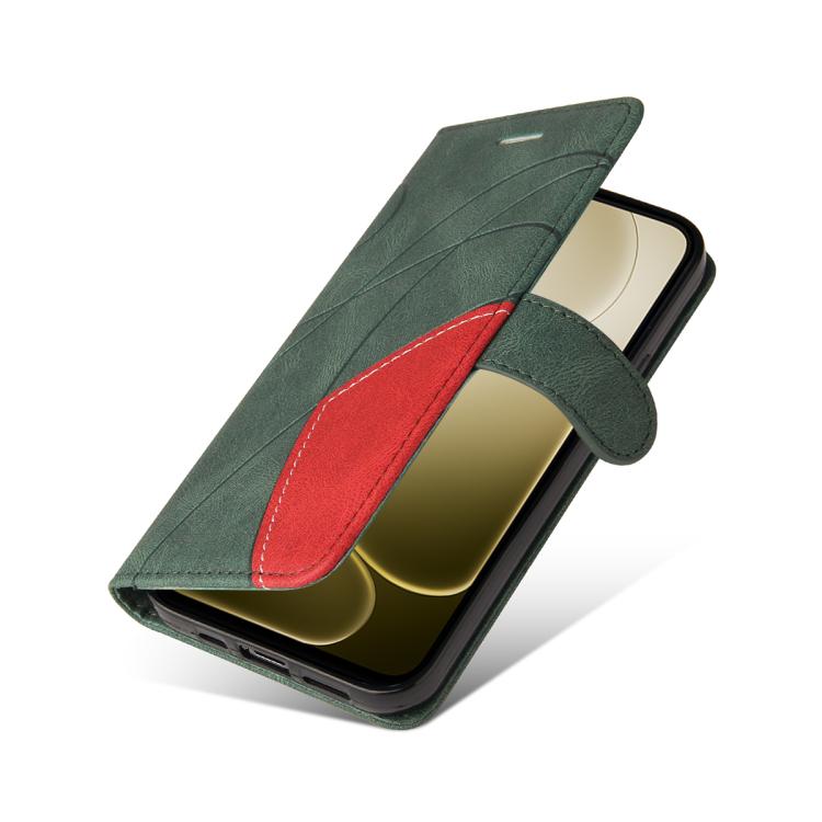 For OPPO A6X 5G / A6 5G Dual-color Splicing Flip Leather Phone Case