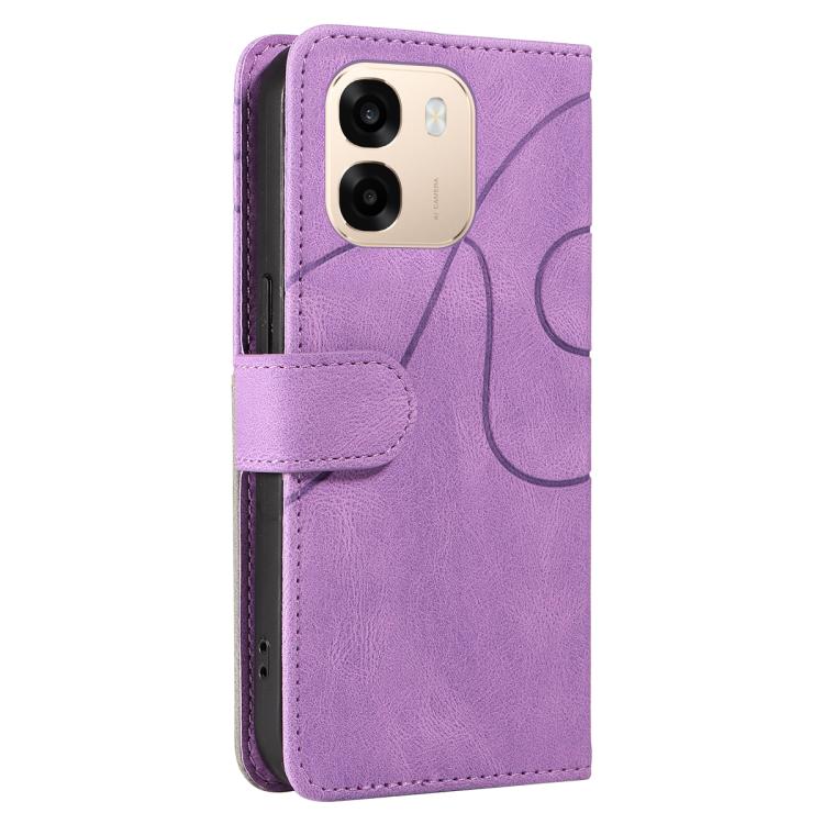 For OPPO A6X 5G / A6 5G Dual-color Splicing Flip Leather Phone Case