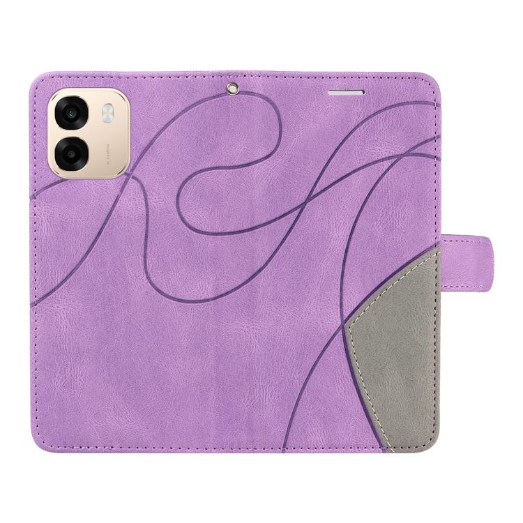 For OPPO A6X 5G / A6 5G Dual-color Splicing Flip Leather Phone Case