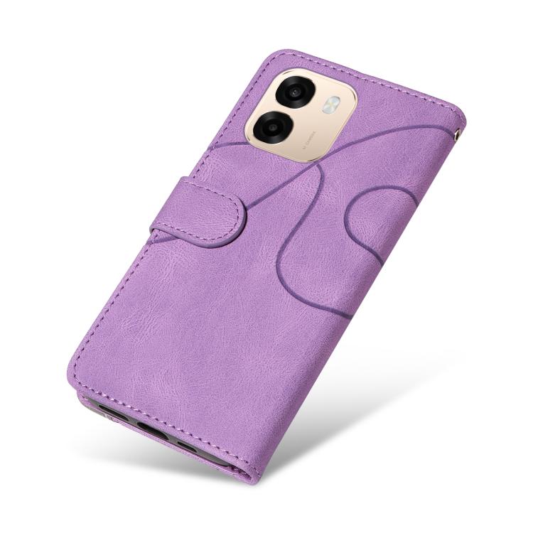 For OPPO A6X 5G / A6 5G Dual-color Splicing Flip Leather Phone Case