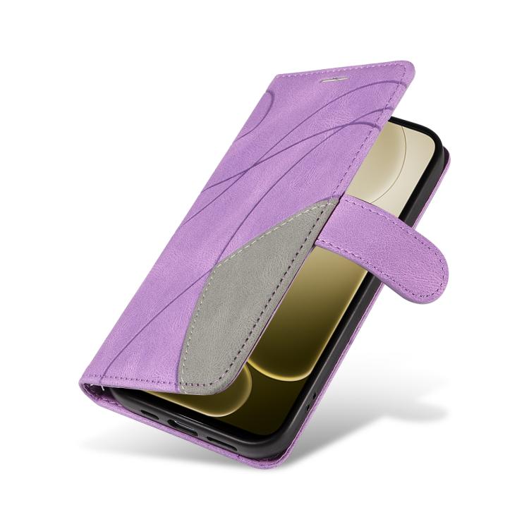 For OPPO A6X 5G / A6 5G Dual-color Splicing Flip Leather Phone Case