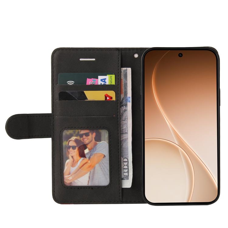 For OPPO Reno15 5G Global Dual-color Splicing Flip Leather Phone Case