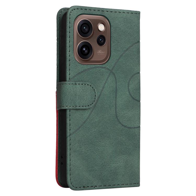 For OPPO Reno15 5G Global Dual-color Splicing Flip Leather Phone Case