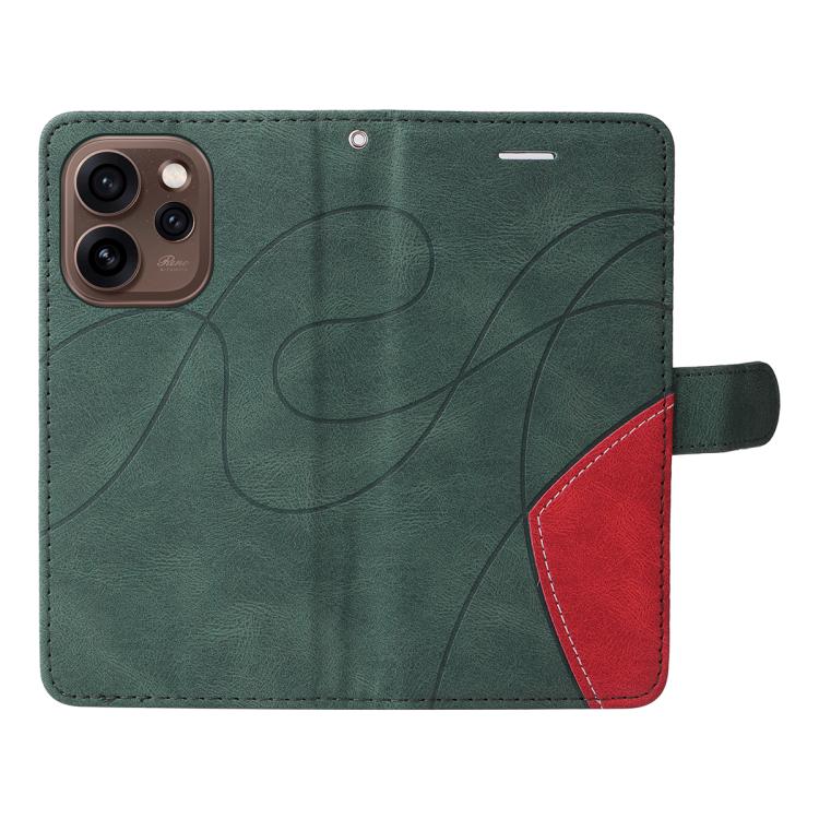 For OPPO Reno15 5G Global Dual-color Splicing Flip Leather Phone Case