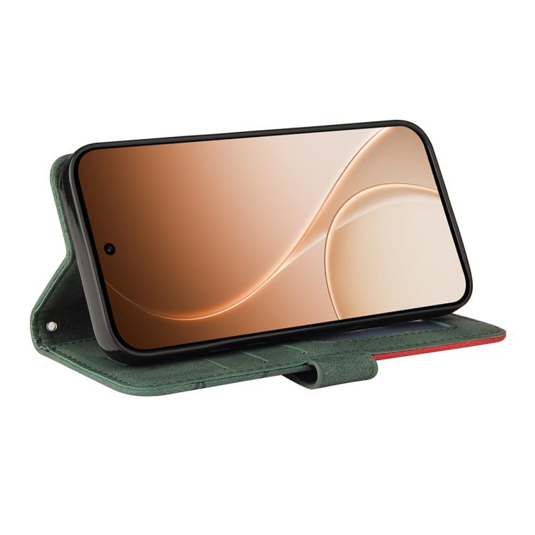 For OPPO Reno15 5G Global Dual-color Splicing Flip Leather Phone Case