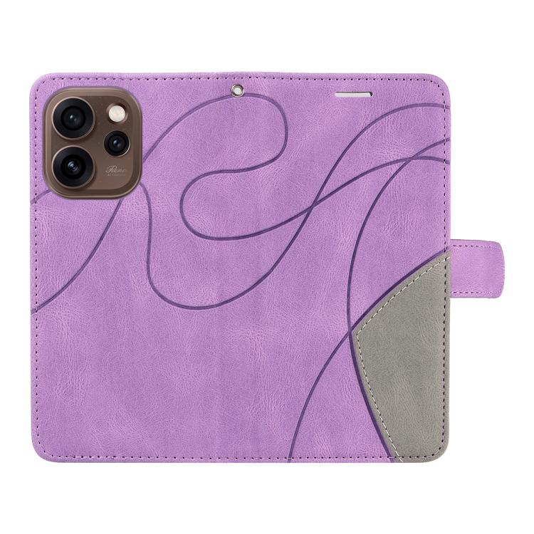 For OPPO Reno15 5G Global Dual-color Splicing Flip Leather Phone Case