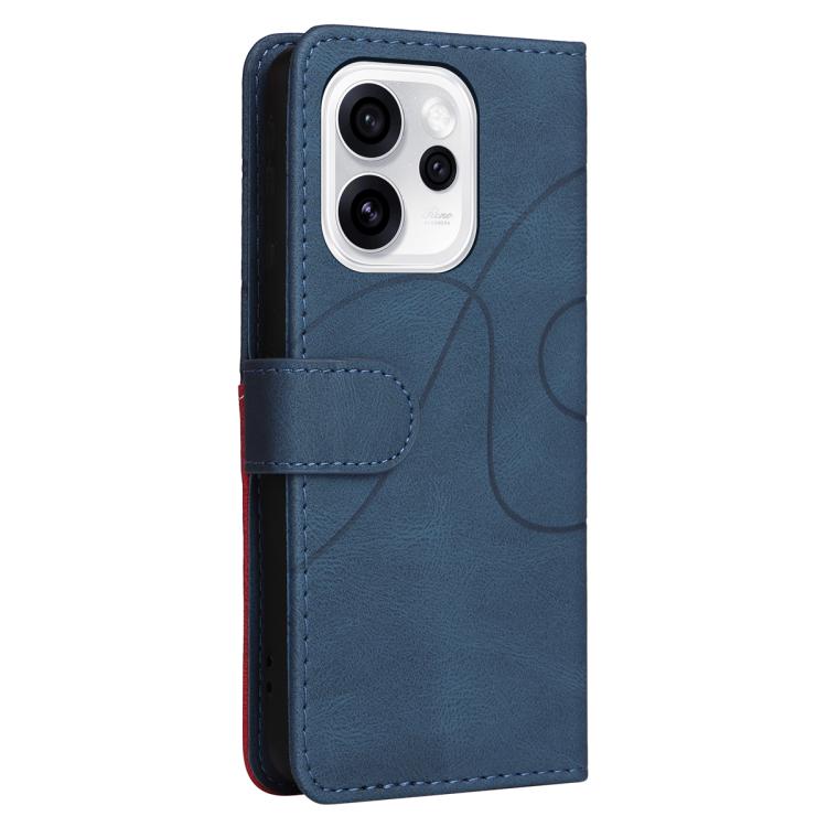 For OPPO Reno15 Pro 5G Global Dual-color Splicing Flip Leather Phone Case