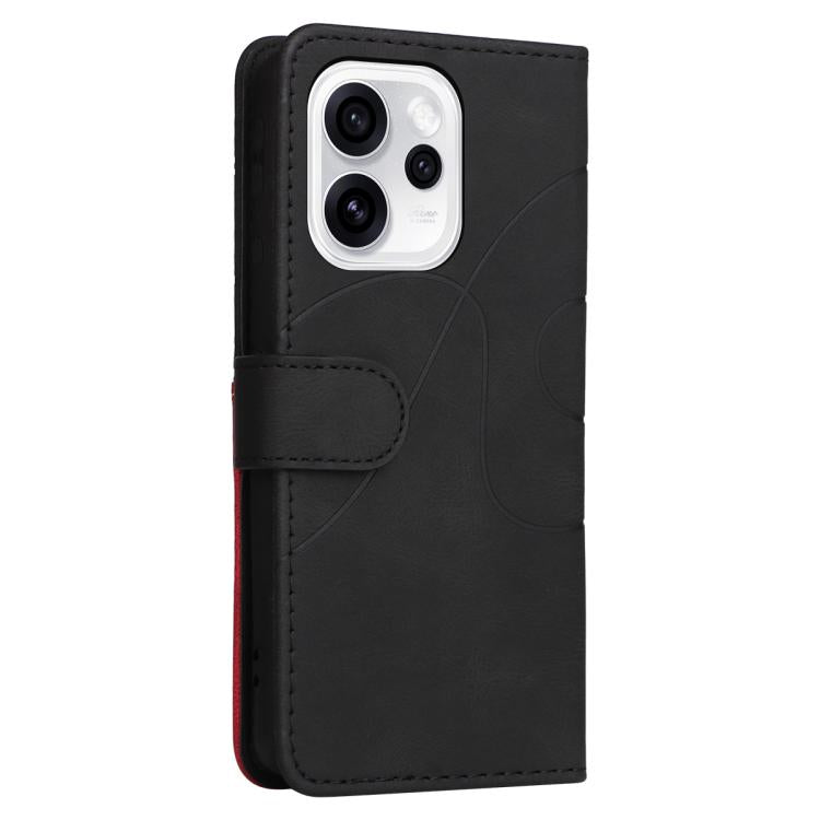 For OPPO Reno15 Pro 5G Global Dual-color Splicing Flip Leather Phone Case