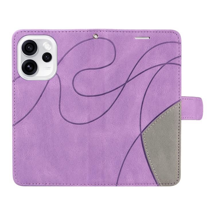 For OPPO Reno15 Pro 5G Global Dual-color Splicing Flip Leather Phone Case