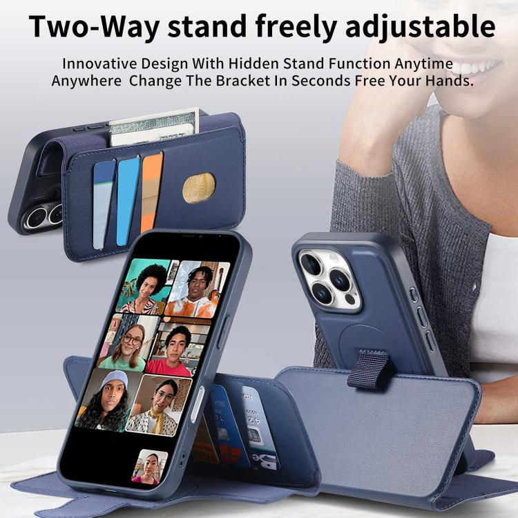 For iPhone 16 Pro Max CaseNeo Finger Grip Strap MagSafe Leather Phone Case