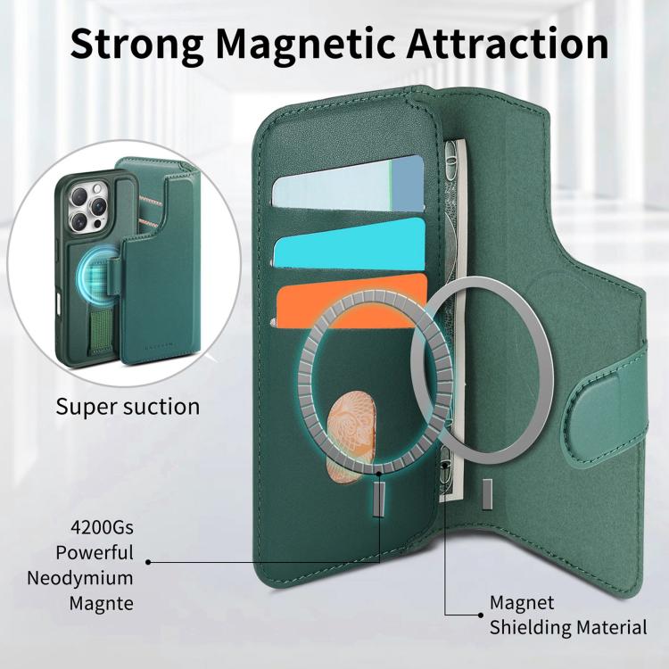 For iPhone 16 Pro CaseNeo Finger Grip Strap MagSafe Leather Phone Case