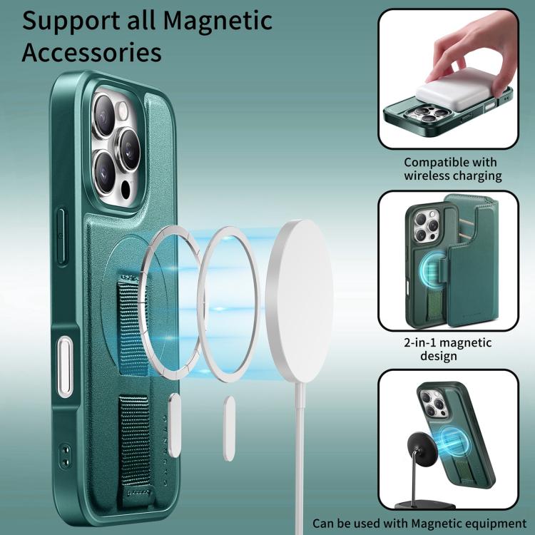 For iPhone 16 Pro CaseNeo Finger Grip Strap MagSafe Leather Phone Case