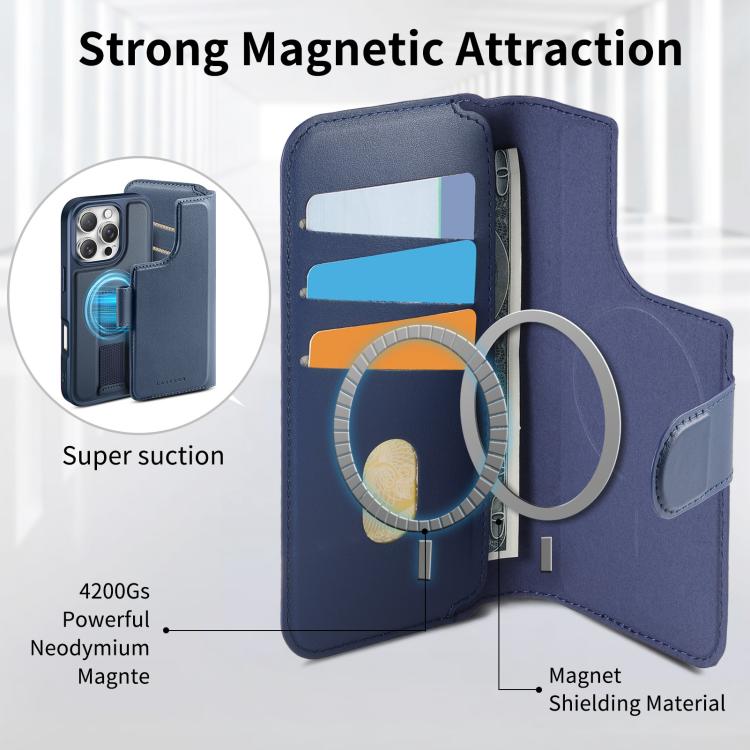 For iPhone 16 Pro CaseNeo Finger Grip Strap MagSafe Leather Phone Case