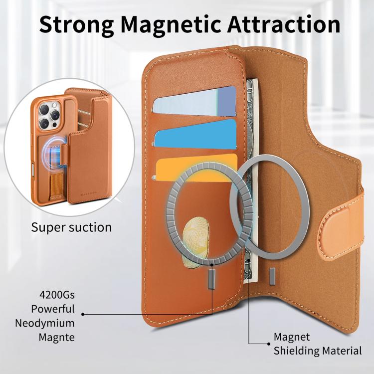 For iPhone 16 Plus CaseNeo Finger Grip Strap MagSafe Leather Phone Case