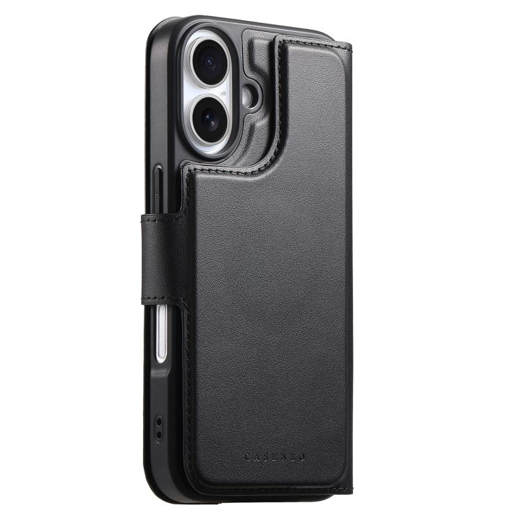 For iPhone 16 Plus CaseNeo Finger Grip Strap MagSafe Leather Phone Case