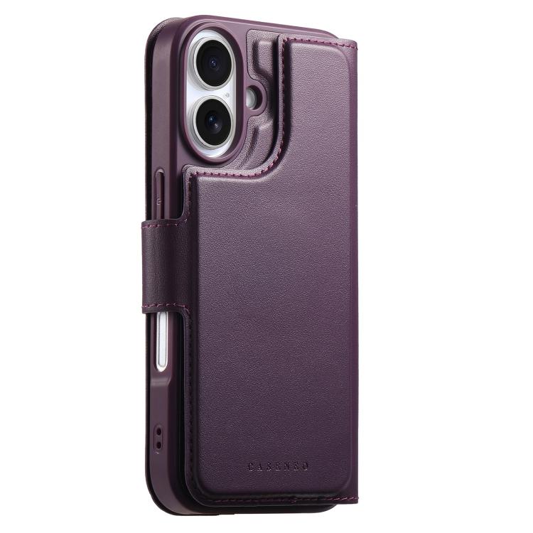 For iPhone 16 Plus CaseNeo Finger Grip Strap MagSafe Leather Phone Case
