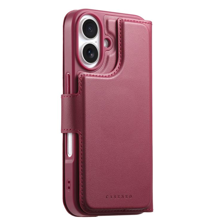 For iPhone 16 CaseNeo Finger Grip Strap MagSafe Leather Phone Case