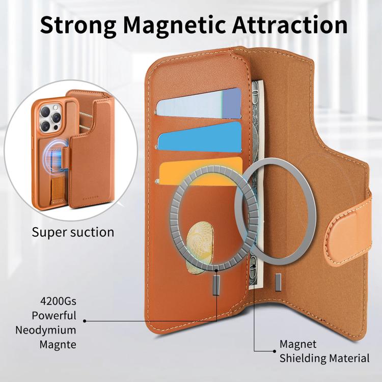 For iPhone 15 Pro Max CaseNeo Finger Grip Strap MagSafe Leather Phone Case