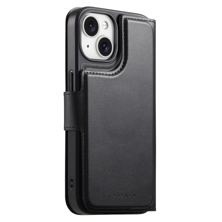 For iPhone 15 CaseNeo Finger Grip Strap MagSafe Leather Phone Case