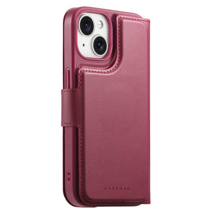 For iPhone 14 / 13 CaseNeo Finger Grip Strap MagSafe Leather Phone Case