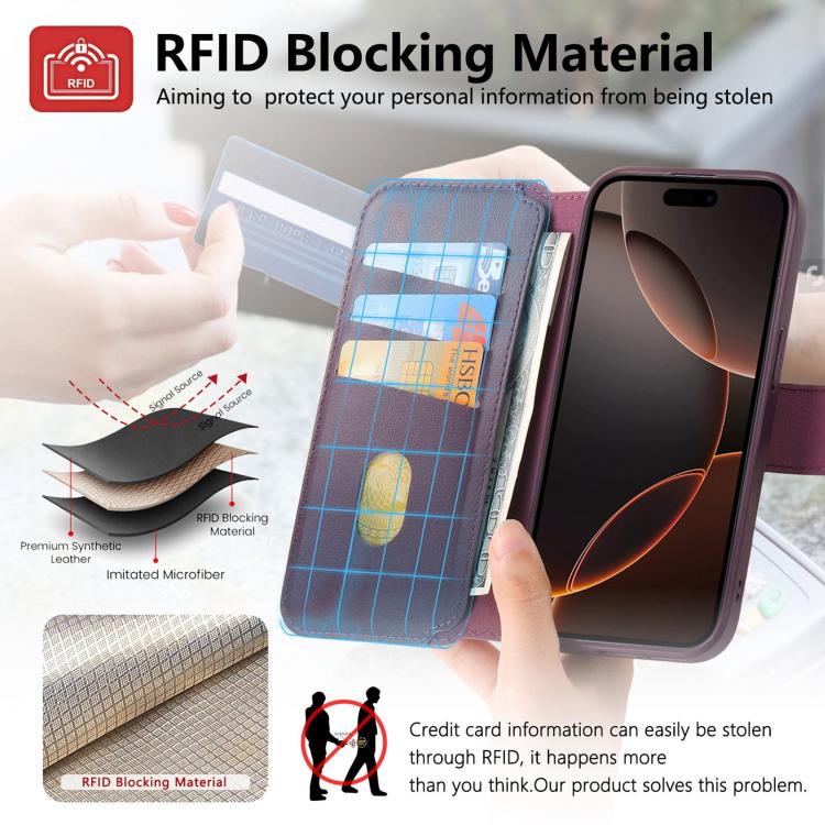 For iPhone 14 Pro Max CaseNeo Finger Grip Strap MagSafe Leather Phone Case