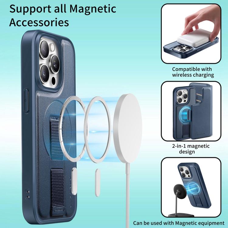 For iPhone 13 Pro CaseNeo Finger Grip Strap MagSafe Leather Phone Case