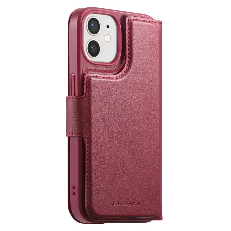 For iPhone 12 / 12 Pro CaseNeo Finger Grip Strap MagSafe Leather Phone Case