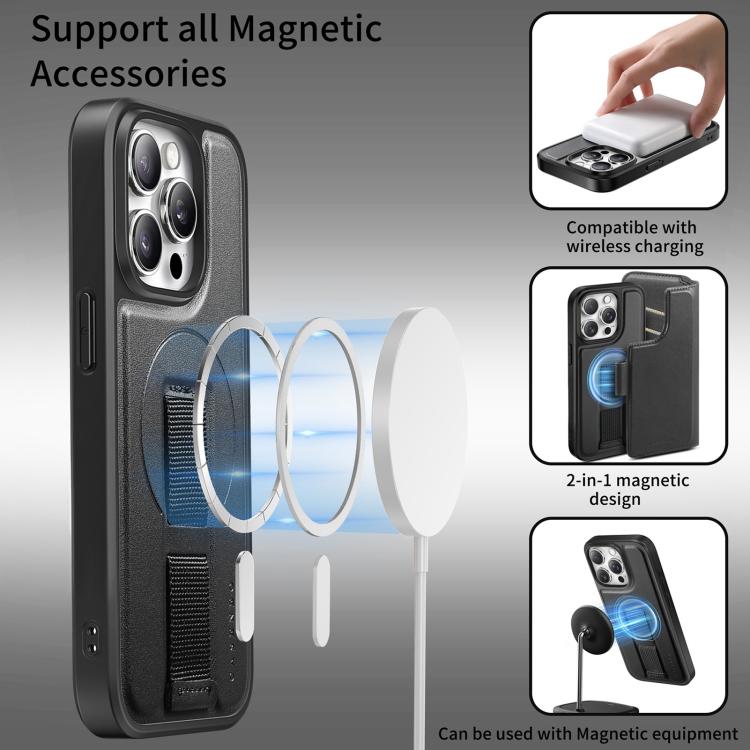 For iPhone 12 Pro Max CaseNeo Finger Grip Strap MagSafe Leather Phone Case