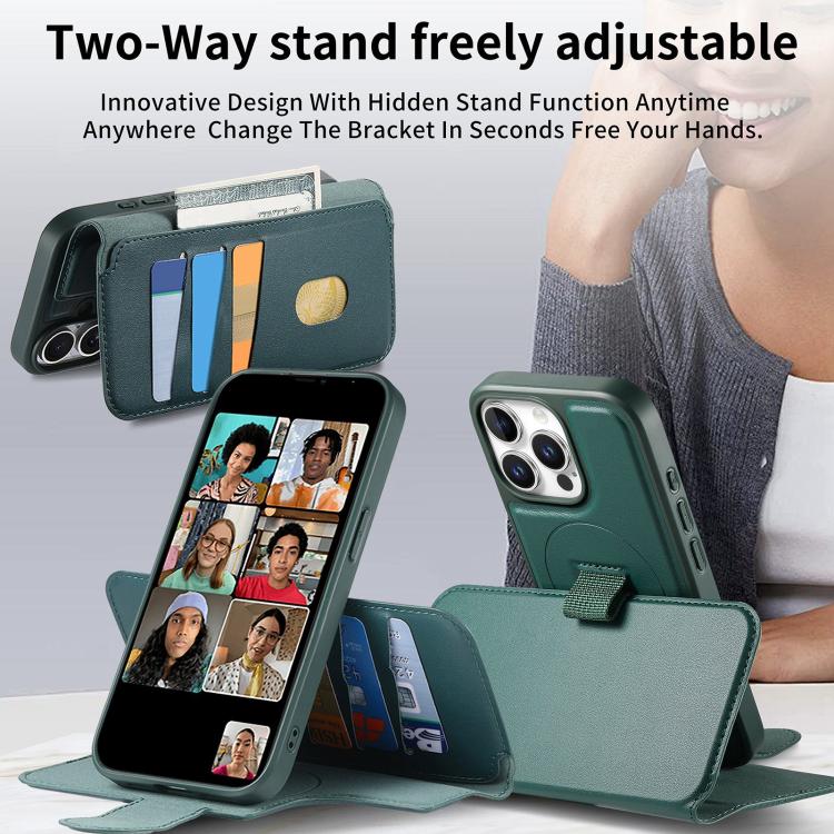 For iPhone 12 Pro Max CaseNeo Finger Grip Strap MagSafe Leather Phone Case