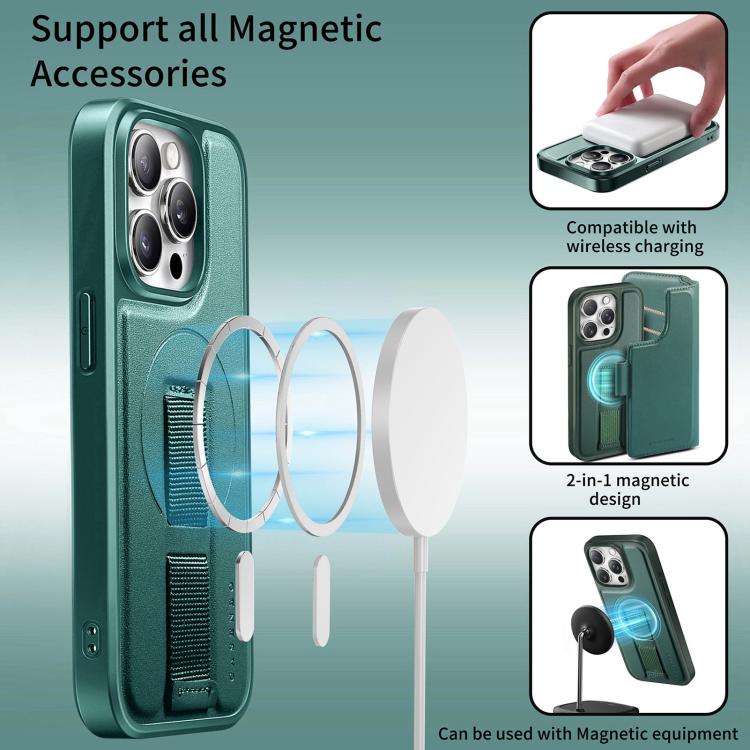 For iPhone 12 Pro Max CaseNeo Finger Grip Strap MagSafe Leather Phone Case