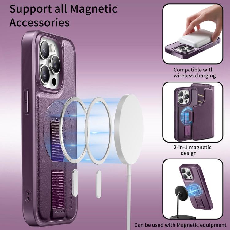 For iPhone 12 Pro Max CaseNeo Finger Grip Strap MagSafe Leather Phone Case