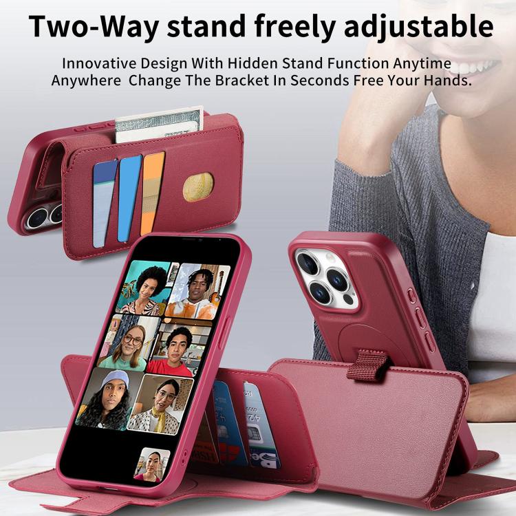 For iPhone 12 Pro Max CaseNeo Finger Grip Strap MagSafe Leather Phone Case