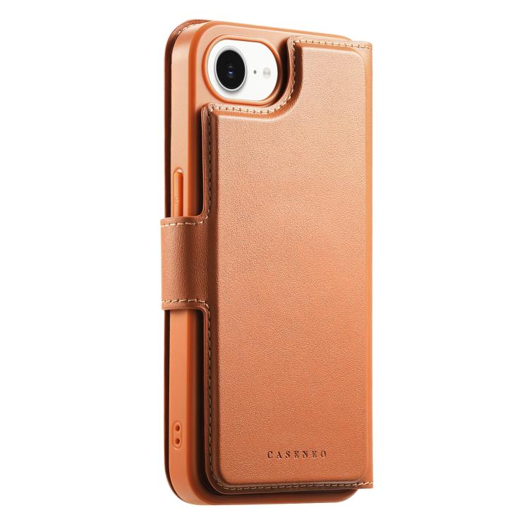 For iPhone 17e / 16e CaseNeo Finger Grip Strap MagSafe Leather Phone Case