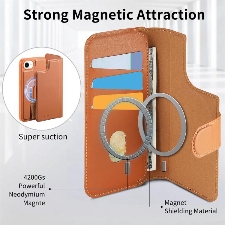 For iPhone 17e / 16e CaseNeo Finger Grip Strap MagSafe Leather Phone Case