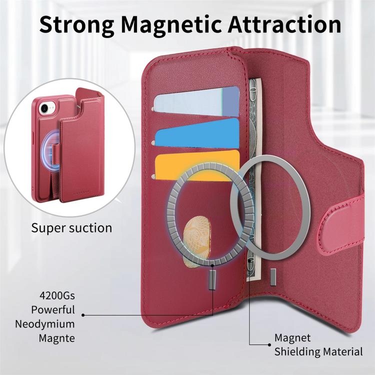 For iPhone 17e / 16e CaseNeo Finger Grip Strap MagSafe Leather Phone Case