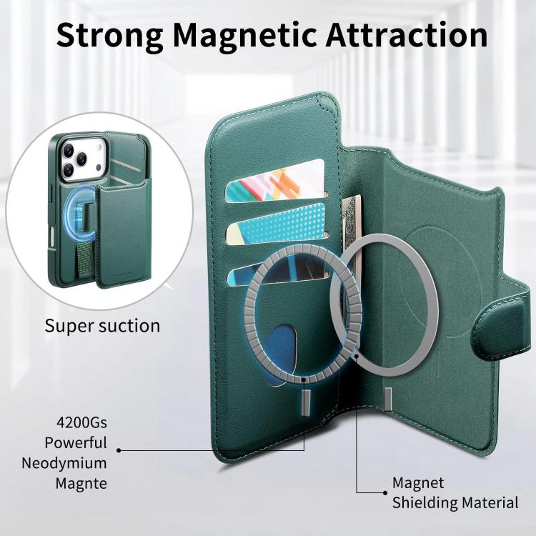 For iPhone 17 Pro Max CaseNeo Finger Grip Strap MagSafe Leather Phone Case