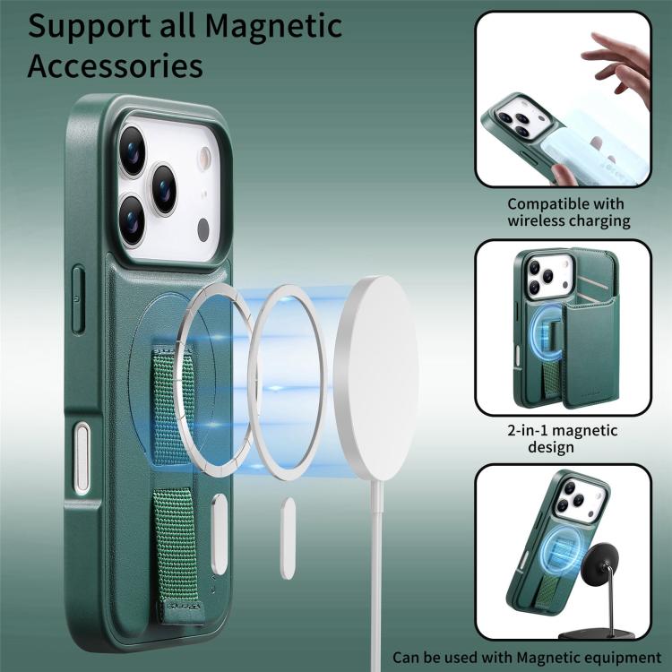For iPhone 17 Pro Max CaseNeo Finger Grip Strap MagSafe Leather Phone Case