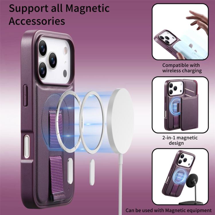 For iPhone 17 Pro Max CaseNeo Finger Grip Strap MagSafe Leather Phone Case