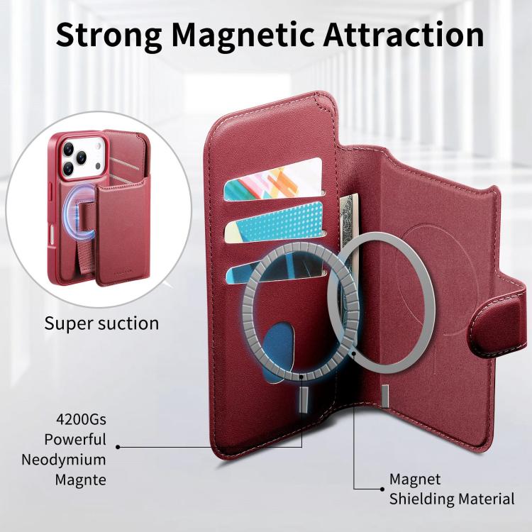 For iPhone 17 Pro Max CaseNeo Finger Grip Strap MagSafe Leather Phone Case