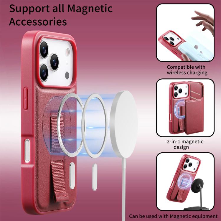 For iPhone 17 Pro Max CaseNeo Finger Grip Strap MagSafe Leather Phone Case