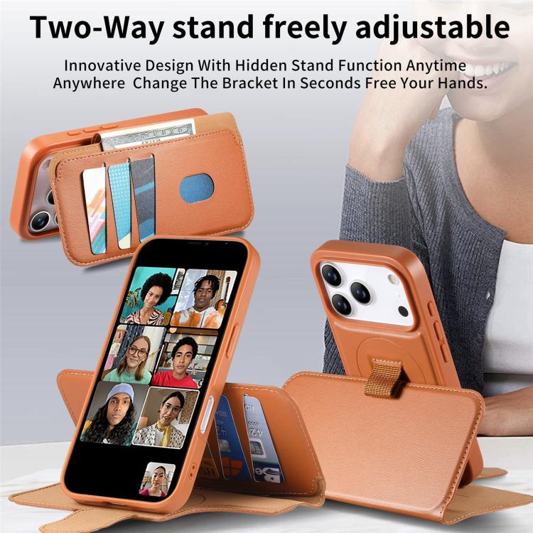 For iPhone 17 Pro CaseNeo Finger Grip Strap MagSafe Leather Phone Case