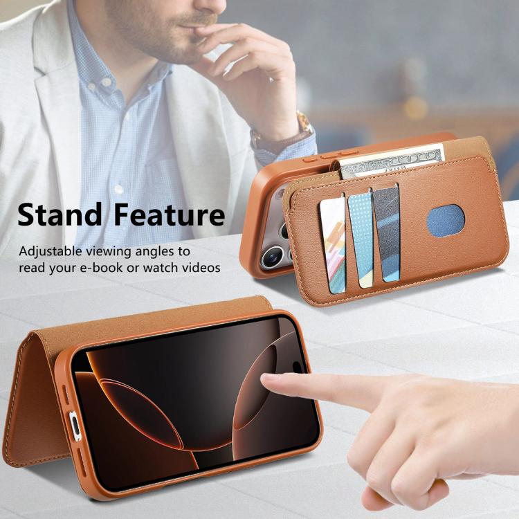 For iPhone 17 Pro CaseNeo Finger Grip Strap MagSafe Leather Phone Case