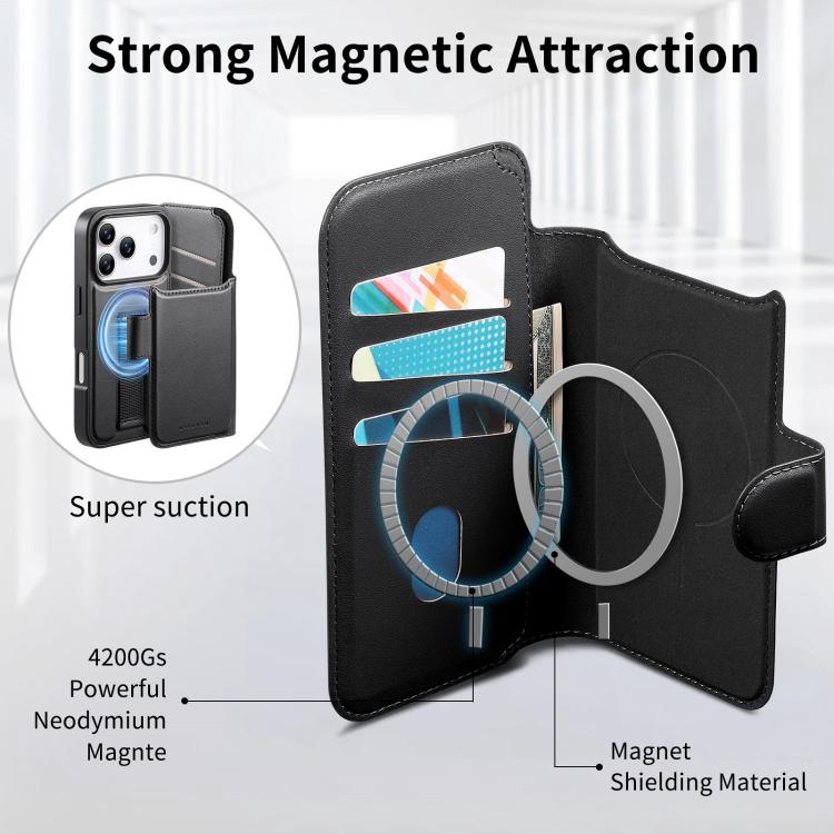 For iPhone 17 Pro CaseNeo Finger Grip Strap MagSafe Leather Phone Case