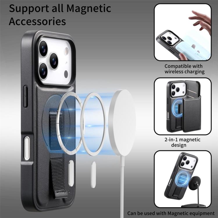 For iPhone 17 Pro CaseNeo Finger Grip Strap MagSafe Leather Phone Case