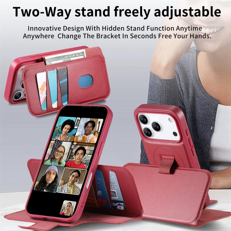 For iPhone 17 Pro CaseNeo Finger Grip Strap MagSafe Leather Phone Case