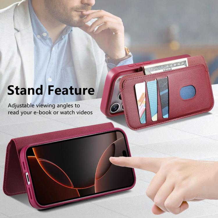 For iPhone 17 Pro CaseNeo Finger Grip Strap MagSafe Leather Phone Case